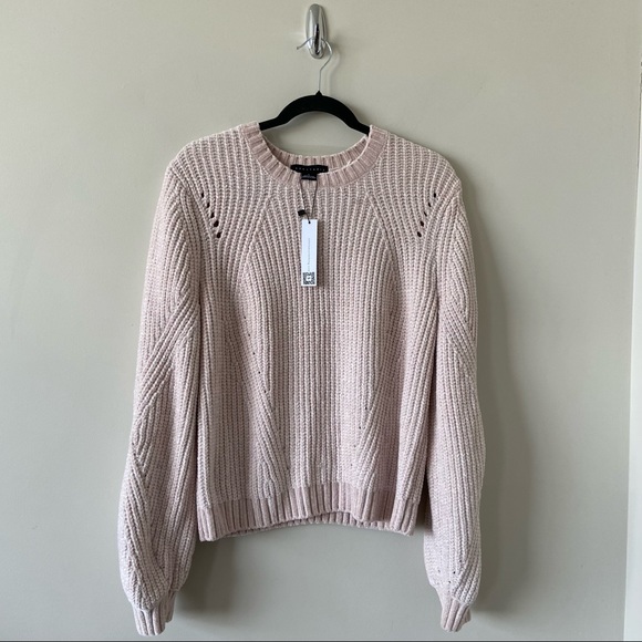 Anthropologie Sweaters - NWT-Sanctuary Pink Chenille Bubble Sleeve Sweater